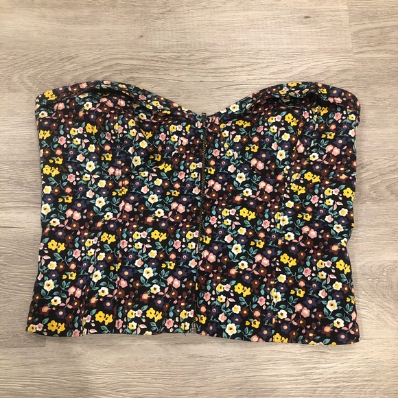 Aritzia Tops - Talula Boho Cropped Micro Floral Bustier Size 8